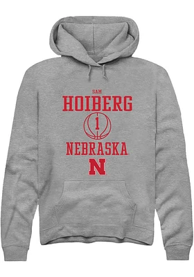 Samuel Hoiberg  Rally Nebraska Cornhuskers Mens Graphite NIL Sport Icon Long Sleeve Hoodie