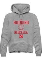 Samuel Hoiberg  Rally Nebraska Cornhuskers Mens Graphite NIL Sport Icon Long Sleeve Hoodie