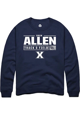 Drew Allen  Rally Xavier Musketeers Mens Navy Blue NIL Stacked Box Track Long Sleeve Crew Sweats..