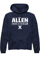 Drew Allen  Rally Xavier Musketeers Mens Navy Blue NIL Stacked Box Track Long Sleeve Hoodie