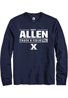 Drew Allen  Xavier Musketeers Navy Blue Rally NIL Stacked Box Track Long Sleeve T Shirt