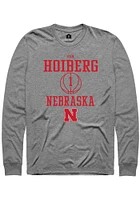 Samuel Hoiberg  Nebraska Cornhuskers Graphite Rally NIL Sport Icon Long Sleeve T Shirt