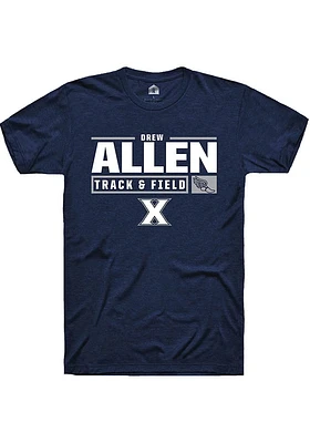 Drew Allen  Xavier Musketeers Navy Blue Rally NIL Stacked Box Track Short Sleeve T Shirt