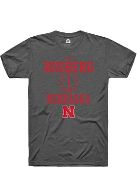 Samuel Hoiberg  Nebraska Cornhuskers Dark Grey Rally NIL Sport Icon Short Sleeve T Shirt
