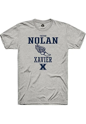 Trevor Nolan  Xavier Musketeers Ash Rally NIL Sport Icon Track Short Sleeve T Shirt