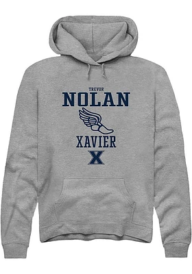 Trevor Nolan  Rally Xavier Musketeers Mens Graphite NIL Sport Icon Design Long Sleeve Hoodie