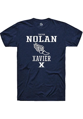 Trevor Nolan  Xavier Musketeers Navy Blue Rally NIL Sport Icon Track Short Sleeve T Shirt