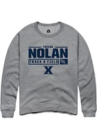 Trevor Nolan  Rally Xavier Musketeers Mens Graphite NIL Stacked Box Long Sleeve Crew Sweatshirt