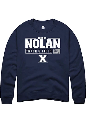 Trevor Nolan  Rally Xavier Musketeers Mens Navy Blue NIL Stacked Box Track Long Sleeve Crew Swea..