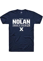 Trevor Nolan  Xavier Musketeers Navy Blue Rally NIL Stacked Box Track Short Sleeve T Shirt