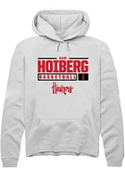 Samuel Hoiberg Rally Nebraska Cornhuskers Mens NIL Stacked Box Long Sleeve Hoodie