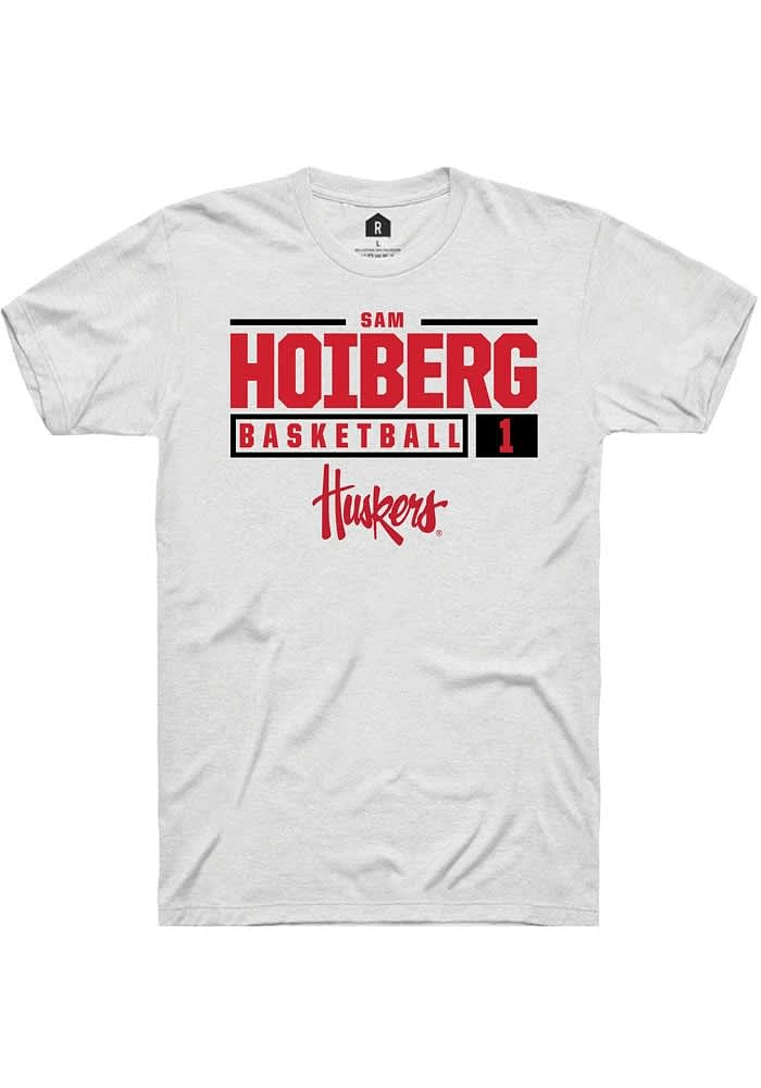 Samuel Hoiberg Nebraska Cornhuskers Rally NIL Stacked Box Short Sleeve T Shirt