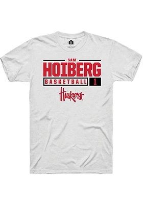 Samuel Hoiberg Nebraska Cornhuskers Rally NIL Stacked Box Short Sleeve T Shirt