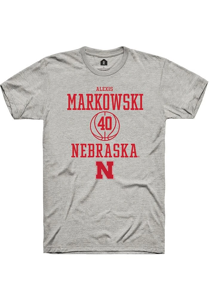Alexis Markowski Nebraska Cornhuskers Ash Rally NIL Sport Icon Short Sleeve T Shirt