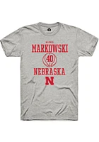 Alexis Markowski  Nebraska Cornhuskers Ash Rally NIL Sport Icon Short Sleeve T Shirt