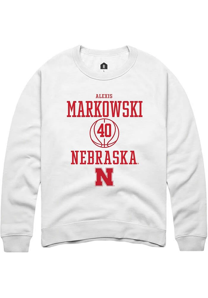 Alexis Markowski Rally Nebraska Cornhuskers Mens NIL Sport Icon Long Sleeve Crew Sweatshirt