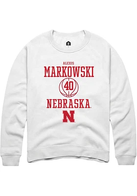 Alexis Markowski Rally Nebraska Cornhuskers Mens NIL Sport Icon Long Sleeve Crew Sweatshirt