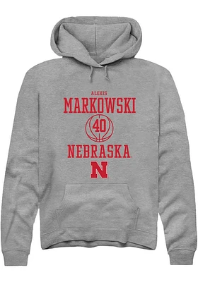 Alexis Markowski  Rally Nebraska Cornhuskers Mens Graphite NIL Sport Icon Long Sleeve Hoodie