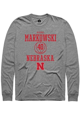 Alexis Markowski  Nebraska Cornhuskers Graphite Rally NIL Sport Icon Long Sleeve T Shirt