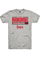 Alexis Markowski  Nebraska Cornhuskers Ash Rally NIL Stacked Box Short Sleeve T Shirt