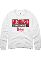 Alexis Markowski Rally Nebraska Cornhuskers Mens NIL Stacked Box Long Sleeve Crew Sweatshir