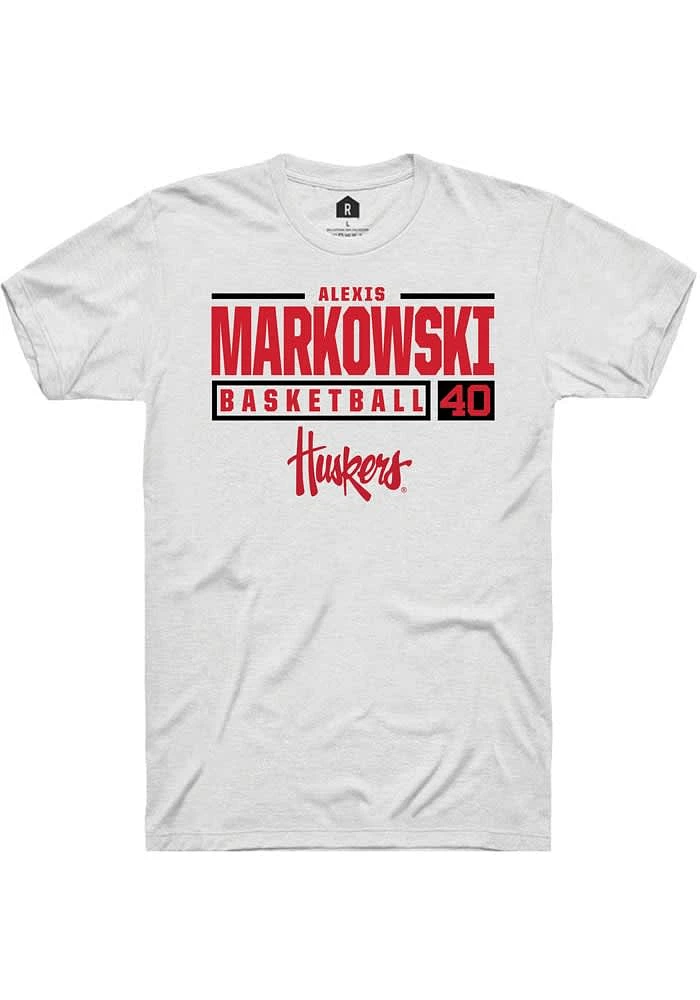 Alexis Markowski Nebraska Cornhuskers Rally NIL Stacked Box Short Sleeve T Shirt