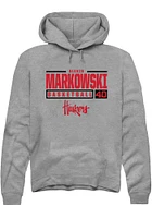 Alexis Markowski  Rally Nebraska Cornhuskers Mens Graphite NIL Stacked Box Long Sleeve Hoodie