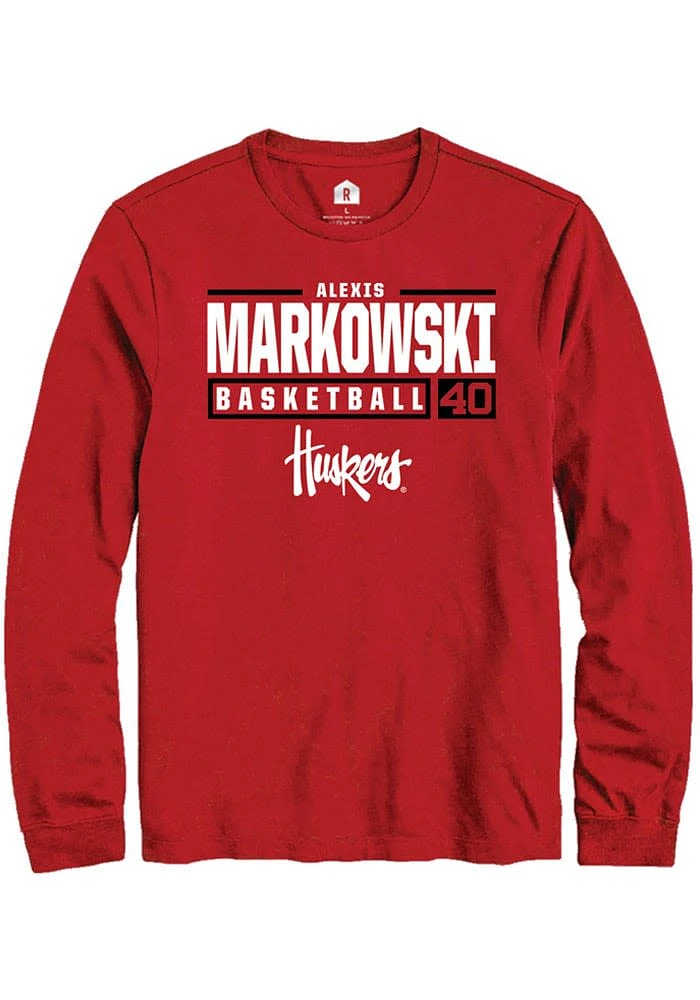Alexis Markowski Nebraska Cornhuskers Rally NIL Stacked Box Long Sleeve T Shirt