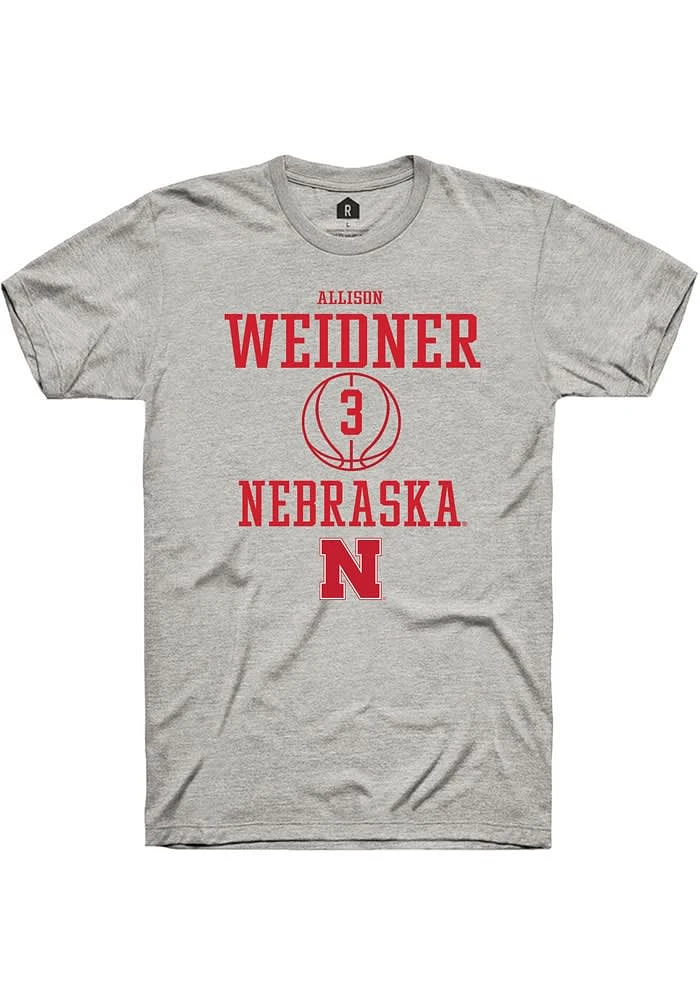 Allison Weidner Nebraska Cornhuskers Ash Rally NIL Sport Icon Short Sleeve T Shirt