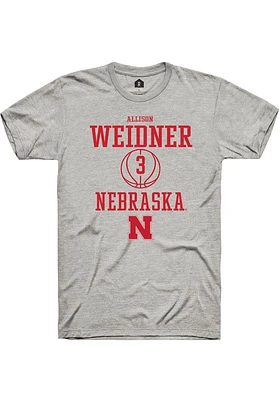 Allison Weidner  Nebraska Cornhuskers Ash Rally NIL Sport Icon Short Sleeve T Shirt