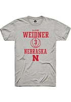 Allison Weidner  Nebraska Cornhuskers Ash Rally NIL Sport Icon Short Sleeve T Shirt
