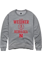 Allison Weidner  Rally Nebraska Cornhuskers Mens Graphite NIL Sport Icon Long Sleeve Crew Sweatshi..
