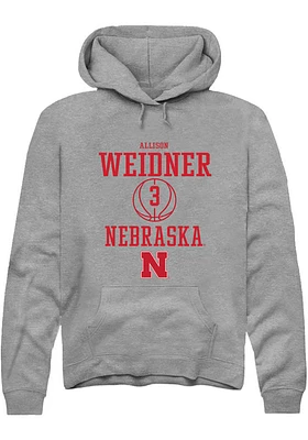 Allison Weidner  Rally Nebraska Cornhuskers Mens Graphite NIL Sport Icon Long Sleeve Hoodie