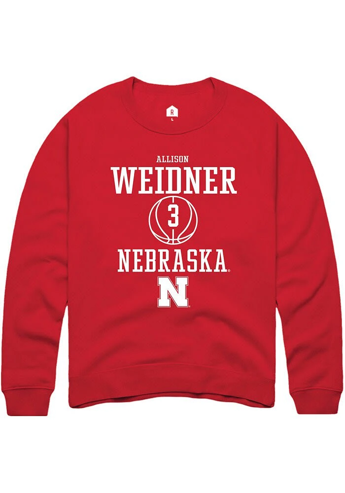 Allison Weidner Rally Nebraska Cornhuskers Mens NIL Sport Icon Long Sleeve Crew Sweatshirt
