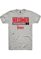 Allison Weidner  Nebraska Cornhuskers Ash Rally NIL Stacked Box Short Sleeve T Shirt