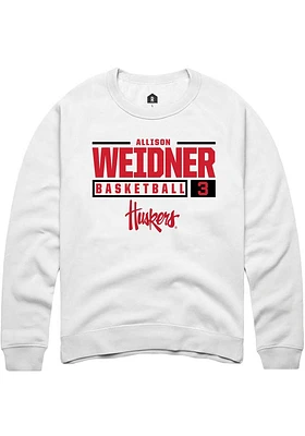Allison Weidner Rally Nebraska Cornhuskers Mens NIL Stacked Box Long Sleeve Crew Sweatshirt