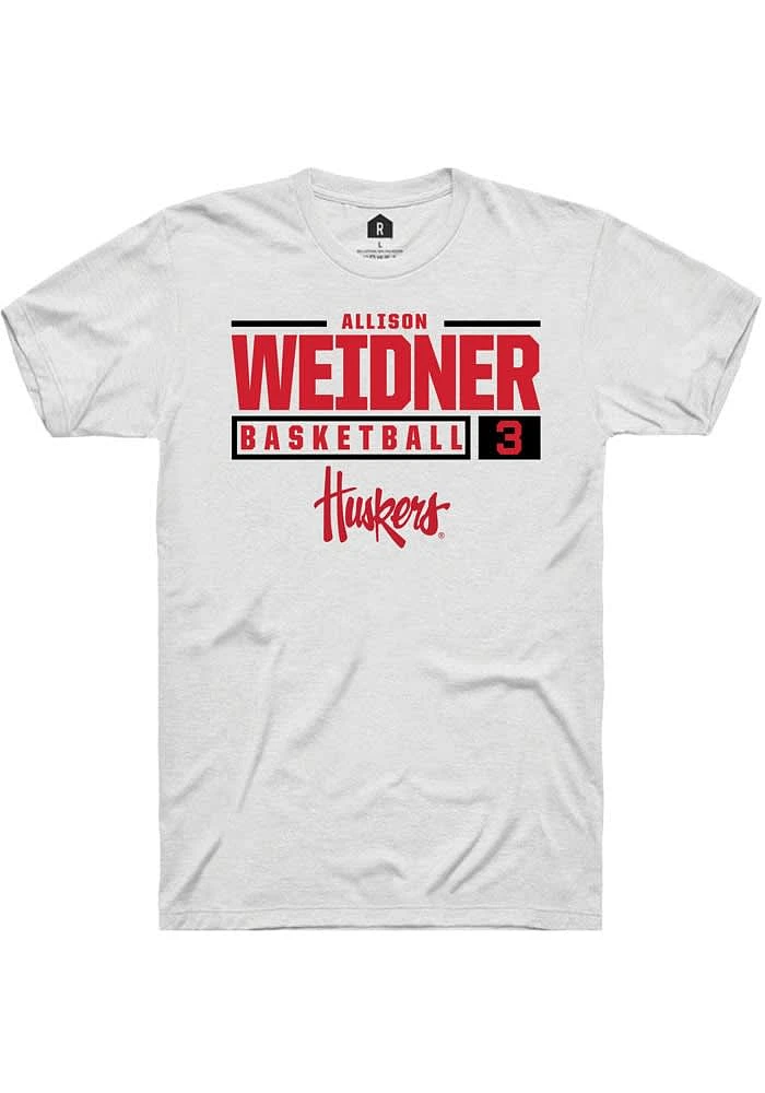Allison Weidner Nebraska Cornhuskers Rally NIL Stacked Box Short Sleeve T Shirt