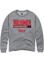 Allison Weidner  Rally Nebraska Cornhuskers Mens Graphite NIL Stacked Box Long Sleeve Crew Sweatsh..