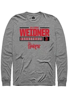 Allison Weidner  Nebraska Cornhuskers Graphite Rally NIL Stacked Box Long Sleeve T Shirt