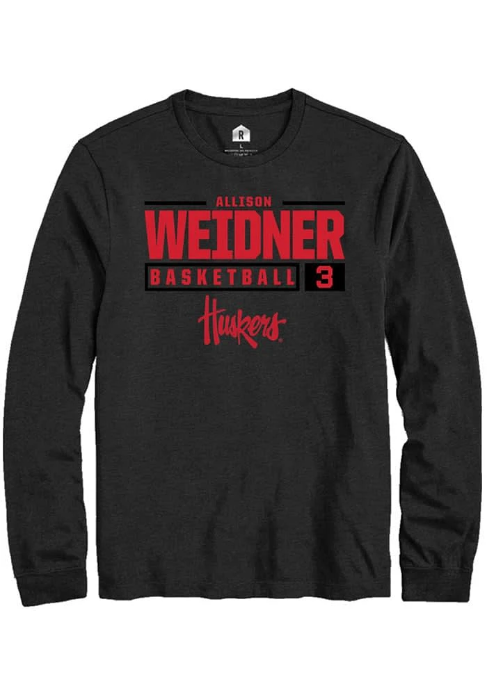 Allison Weidner Nebraska Cornhuskers Rally NIL Stacked Box Long Sleeve T Shirt