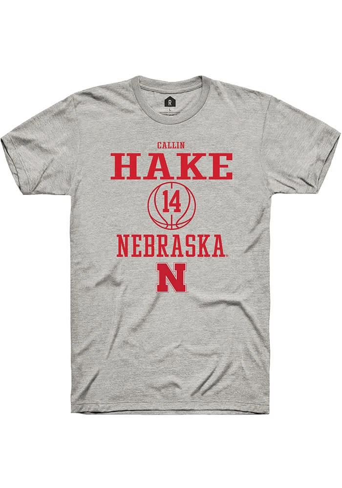 Callin Hake Nebraska Cornhuskers Ash Rally NIL Sport Icon Short Sleeve T Shirt