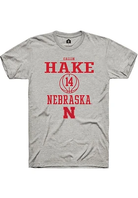 Callin Hake  Nebraska Cornhuskers Ash Rally NIL Sport Icon Short Sleeve T Shirt