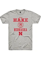Callin Hake  Nebraska Cornhuskers Ash Rally NIL Sport Icon Short Sleeve T Shirt