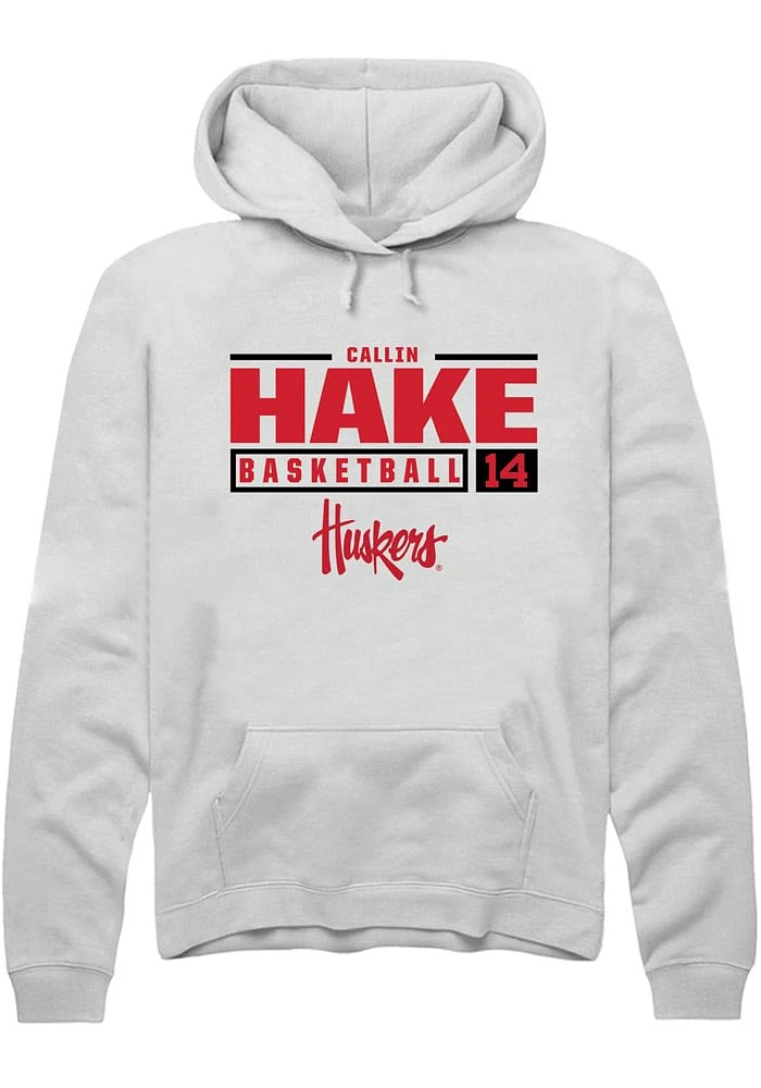 Callin Hake Rally Nebraska Cornhuskers Mens NIL Stacked Box Long Sleeve Hoodie