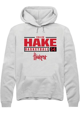 Callin Hake Rally Nebraska Cornhuskers Mens NIL Stacked Box Long Sleeve Hoodie