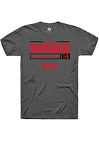 Callin Hake  Nebraska Cornhuskers Dark Grey Rally NIL Stacked Box Short Sleeve T Shirt