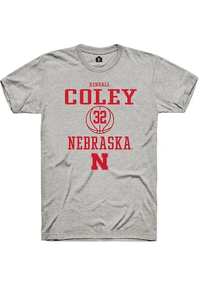 Kendall Coley  Nebraska Cornhuskers Ash Rally NIL Sport Icon Short Sleeve T Shirt