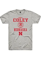 Kendall Coley  Nebraska Cornhuskers Ash Rally NIL Sport Icon Short Sleeve T Shirt