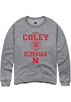 Kendall Coley  Rally Nebraska Cornhuskers Mens Graphite NIL Sport Icon Long Sleeve Crew Sweatshirt