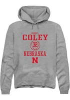 Kendall Coley  Rally Nebraska Cornhuskers Mens Graphite NIL Sport Icon Long Sleeve Hoodie